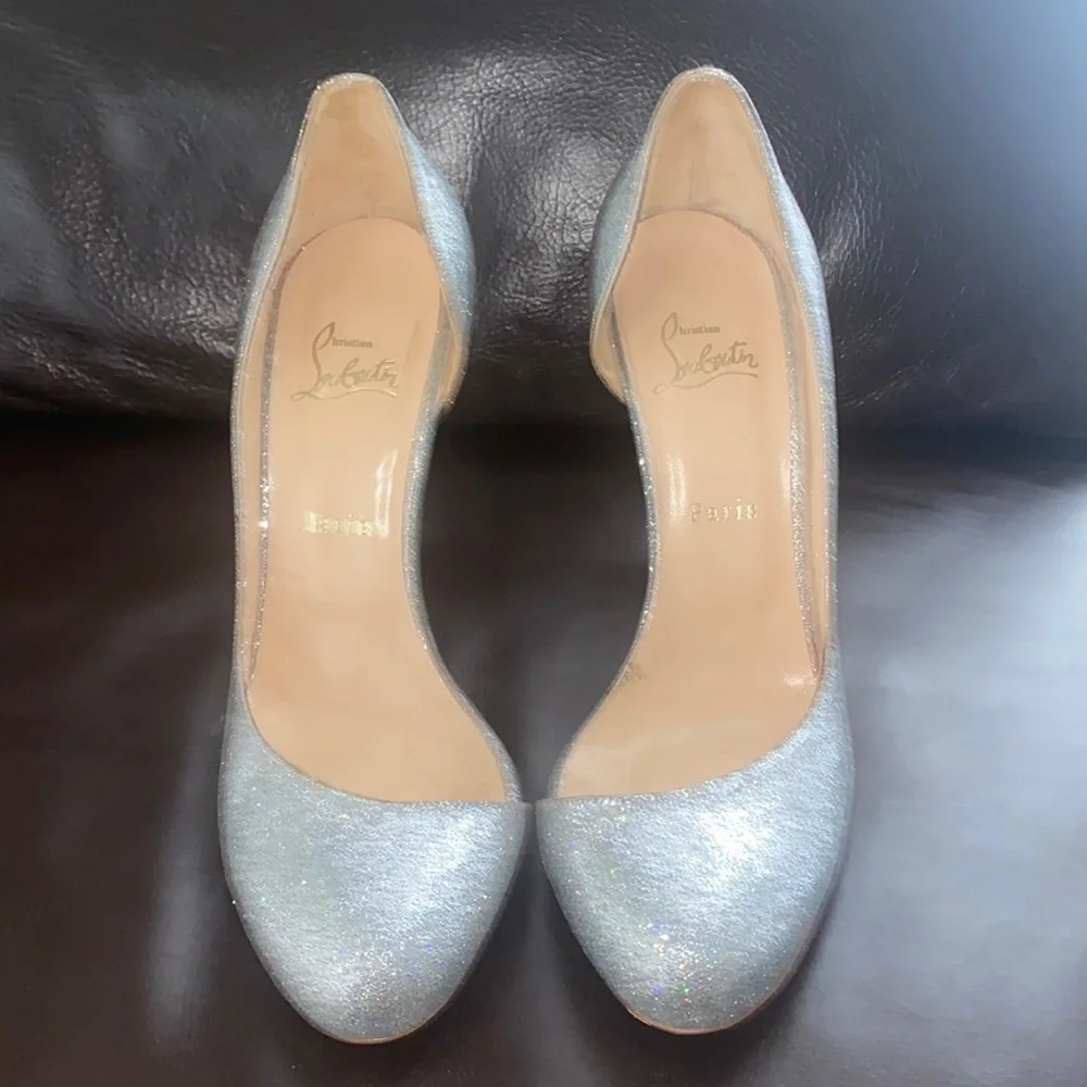 Like New!!! Christian Louboutin Glitter Pumps - Picture 1 of 9